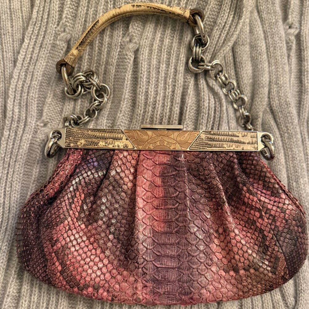 Vintage Prada Python With Lizard Handle And Trim … - image 2